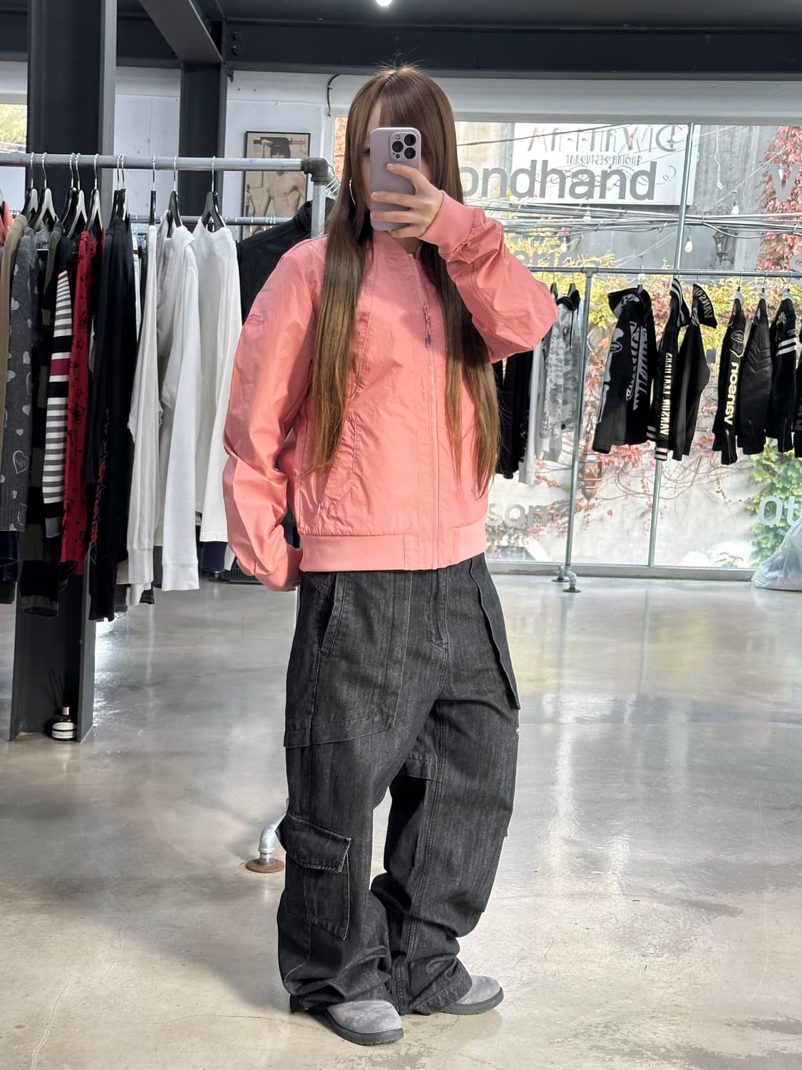 노스페이스 뮤트핑크 방수 블루종 자켓 데드스탁 상품이미지2