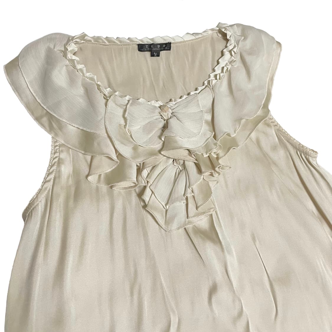 ribbon frill shell sleeveless blouse 상품이미지1