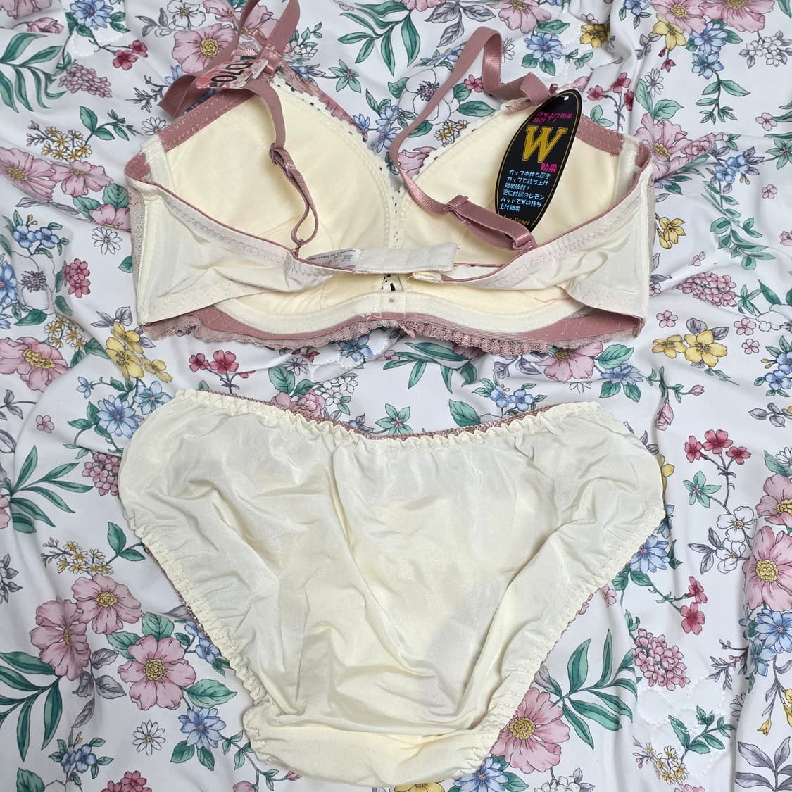 일본 빈티지 언더웨어)히메갸루 로맨틱리본 자수 레이스 D70 브라속옷세트 상품이미지6