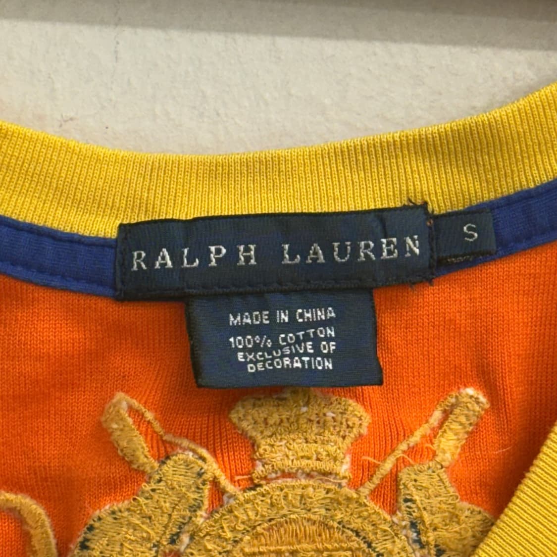 폴로랄프로렌 00S 오렌지 배색 RRL 클럽 넘버3 S 상품이미지2