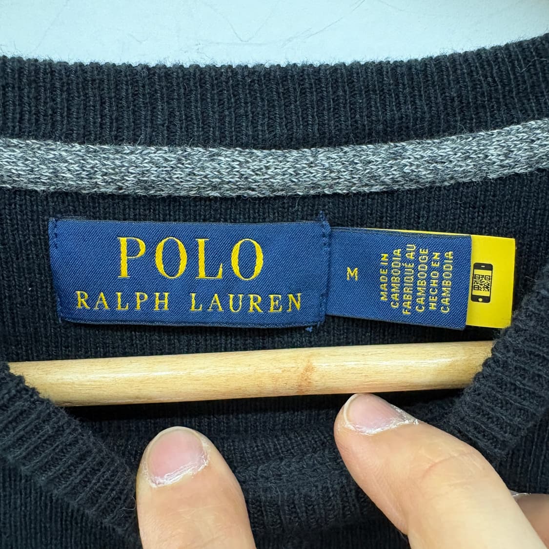 폴로 랄프로렌 블랙 라운드넥 니트 남성 M 상품이미지3