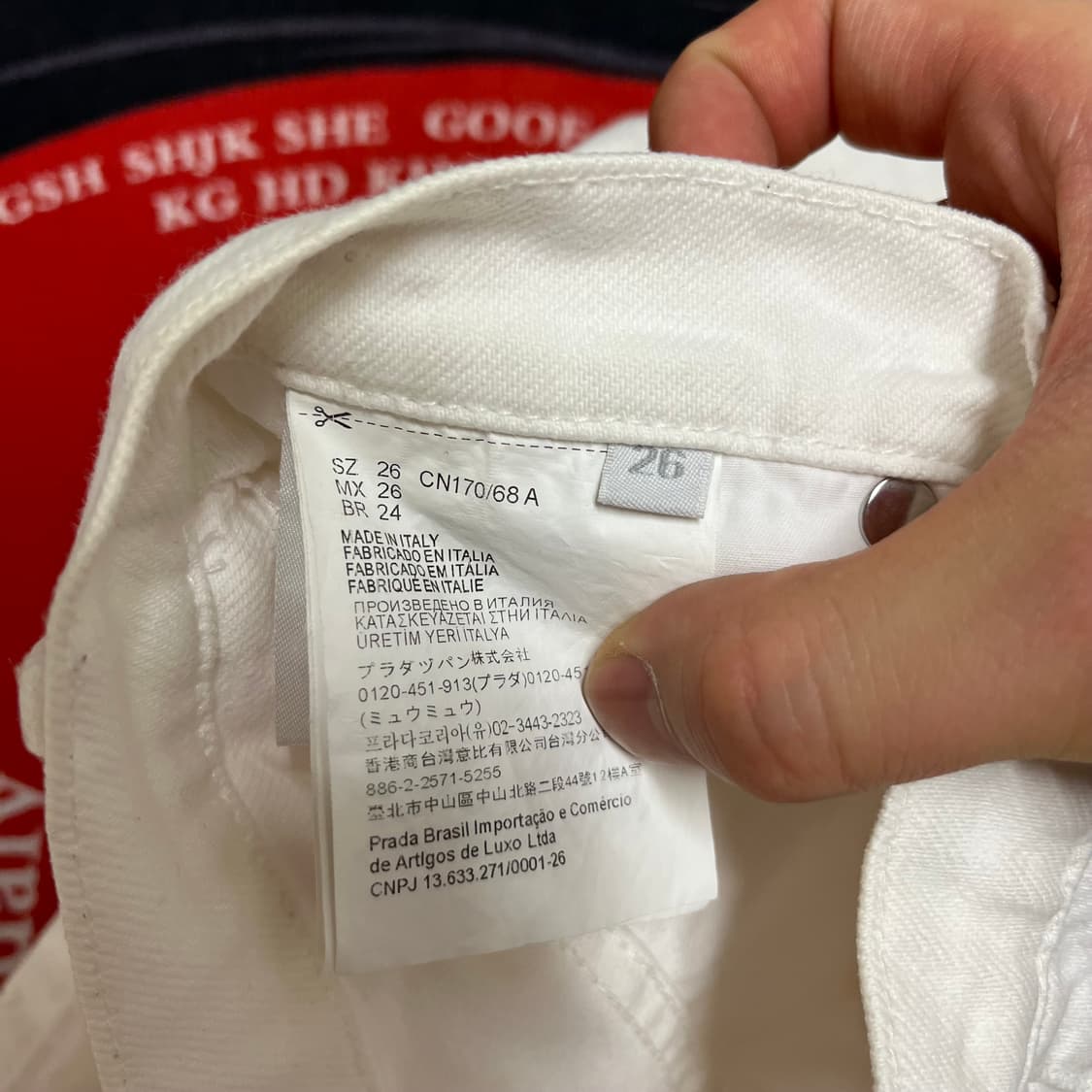 프라다 불 데님 쇼츠 화이트 상품이미지7