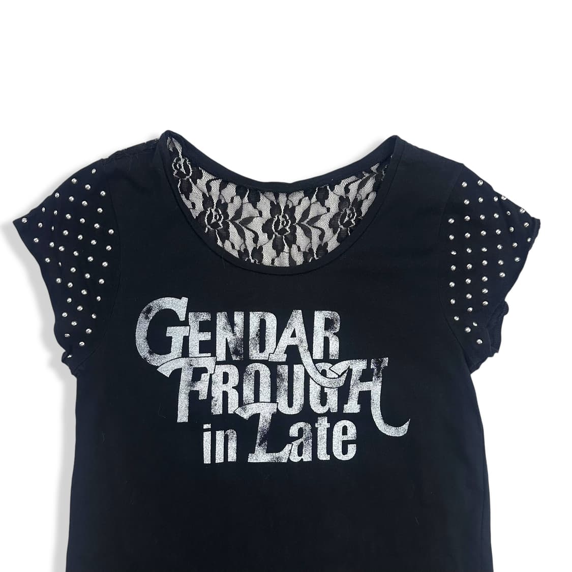 Stud Detail Back Mesh Punky Top 상품이미지4