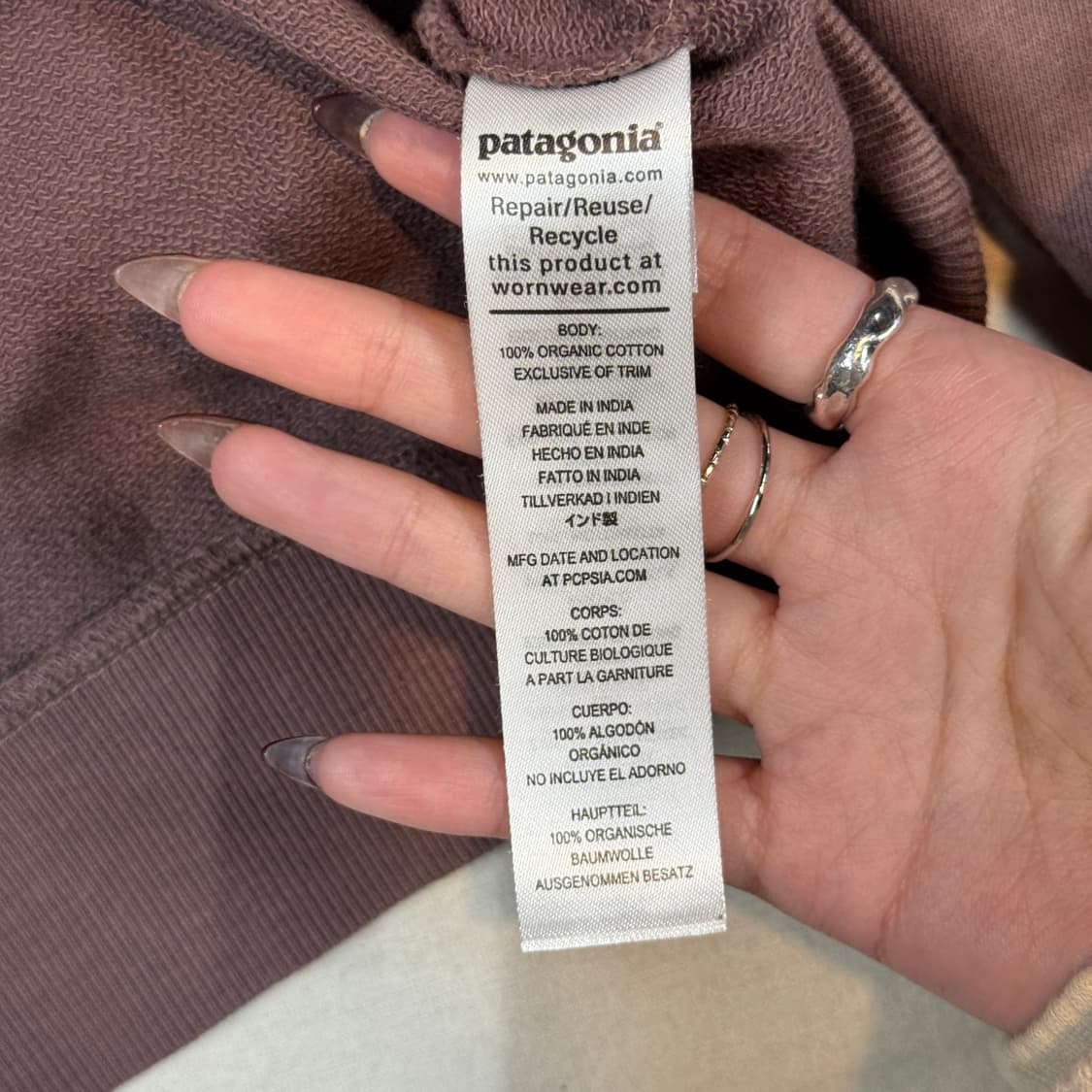XL) 파타고니아 인디핑크 맨투맨 티셔츠 상품이미지7