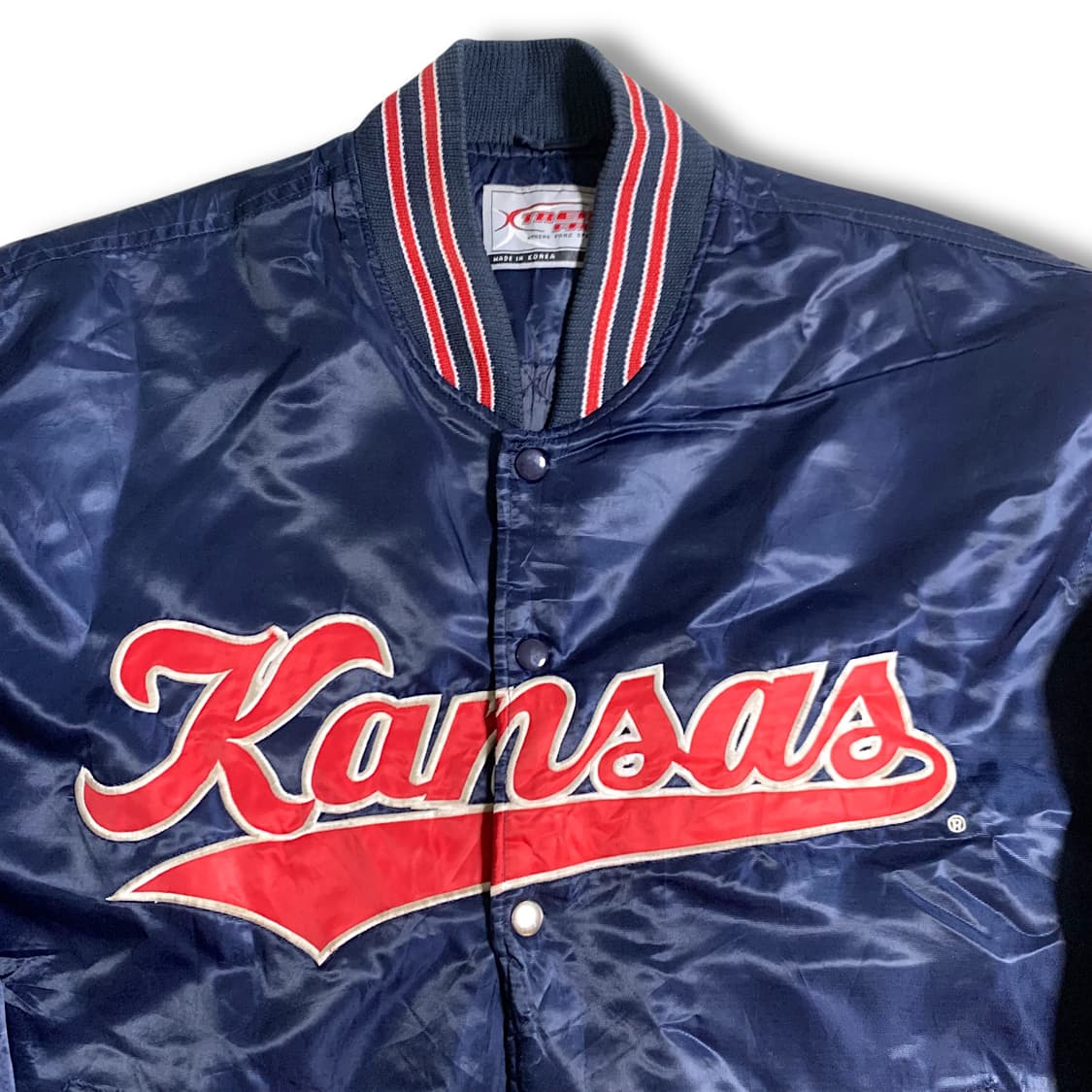[XL~2XL] 90s Vintage Kansas Satin Jacket 상품이미지2