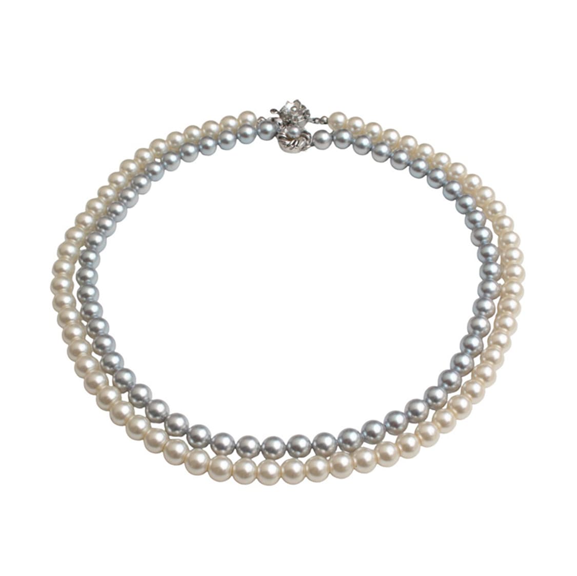 아이보리/그레이 진주목걸이 2종 세트 상품이미지2