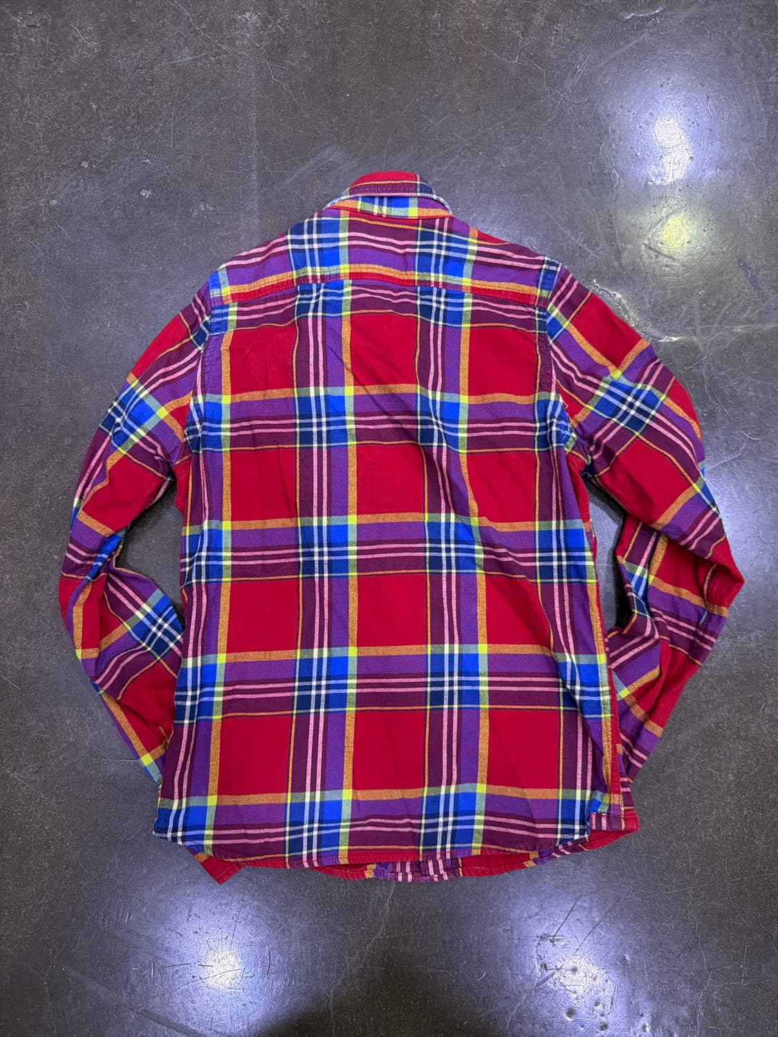 아베크롬비 플란넬 체크셔츠 레드 머슬핏 M 상품이미지2