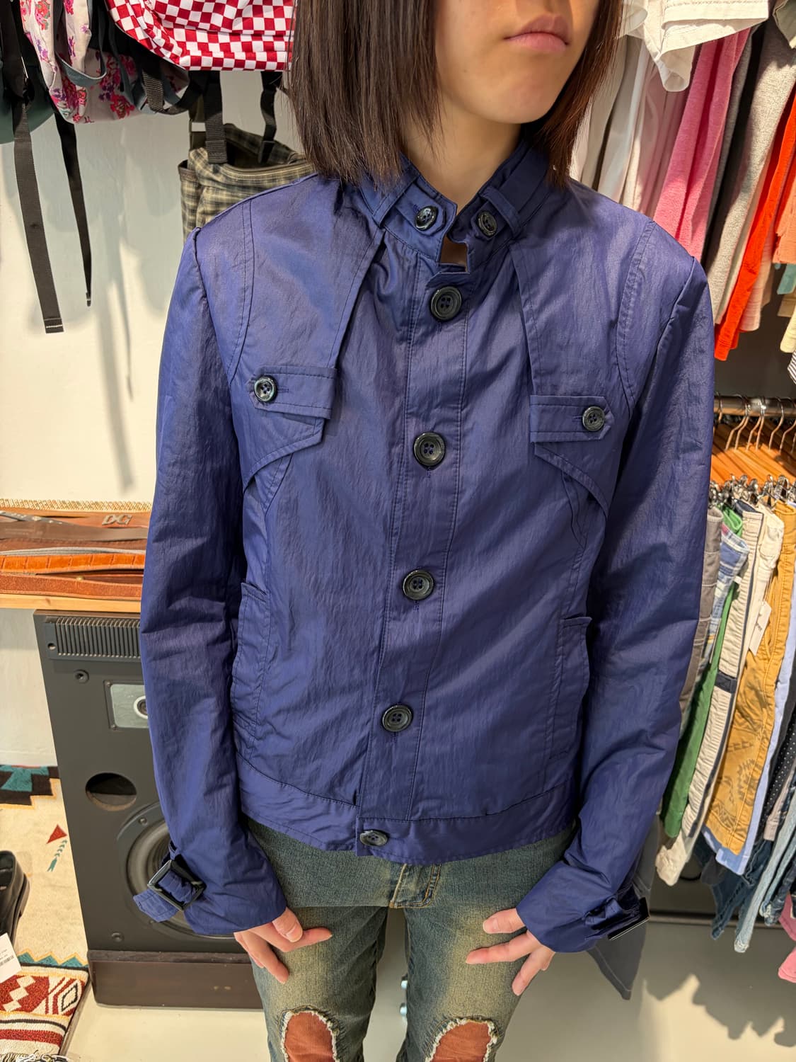 WODUL 버튼 디테일 네이비 자켓 M 상품이미지7
