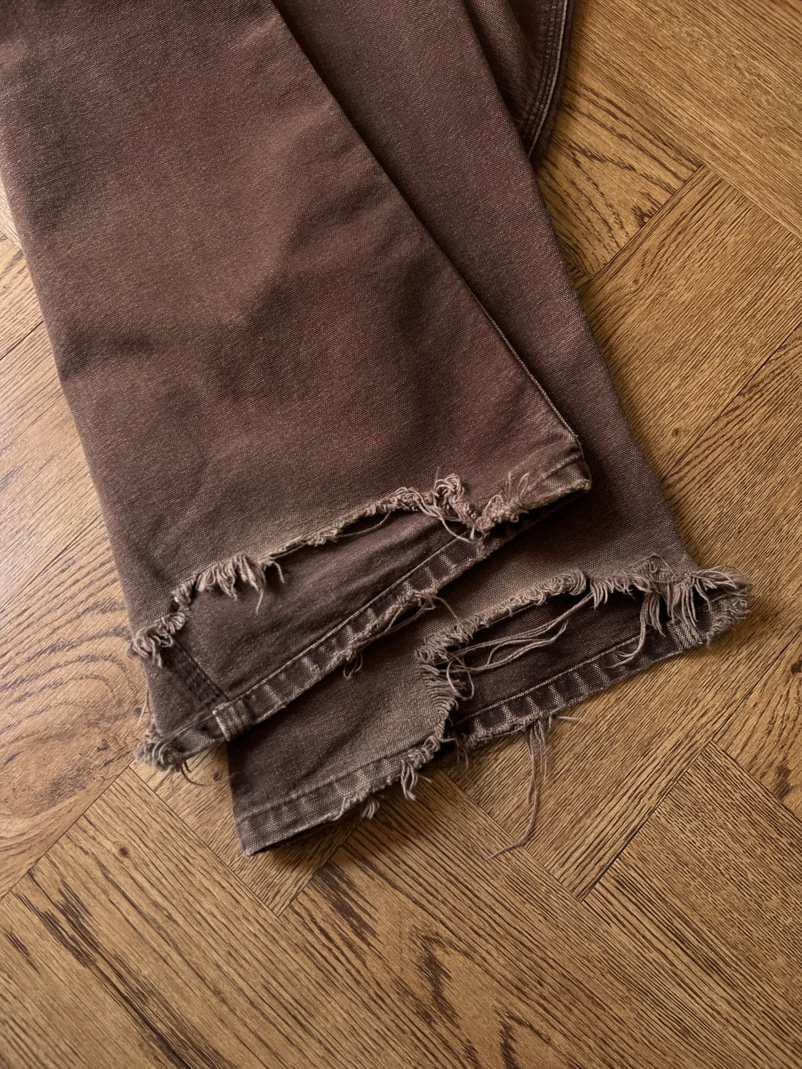 [42]칼하트 USA 하드 페이딩 다크브라운 싱글니 워크 팬츠 상품이미지5