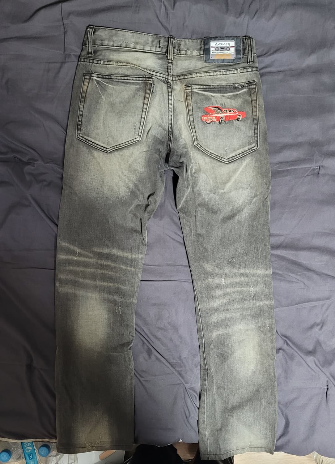 Oakley 회색 워싱 데미지 데님 팬츠 상품이미지4