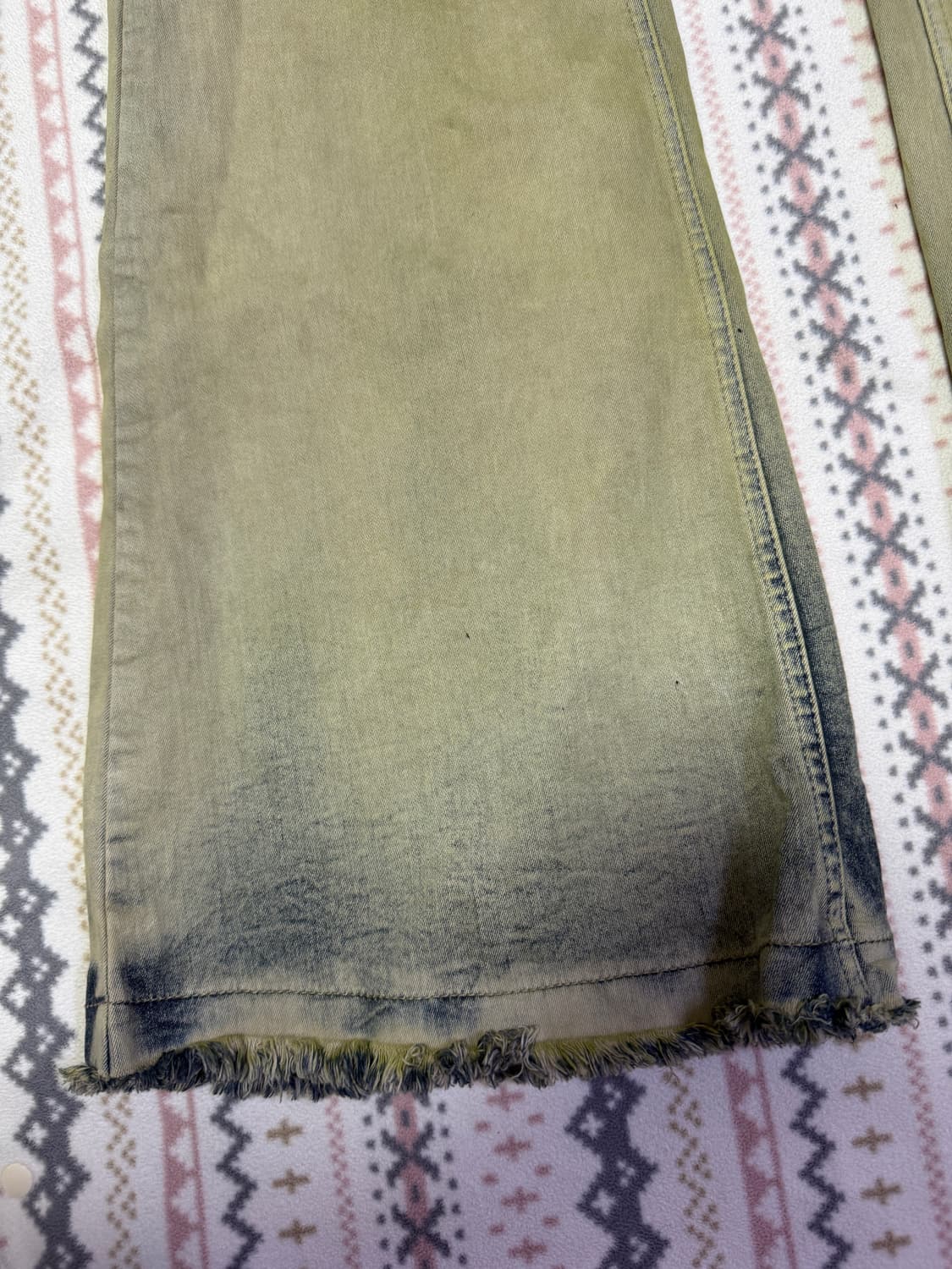 릭오웬스 볼란 부츠컷 데님 펄 애시드 디그레이드 허리 27 상품이미지2