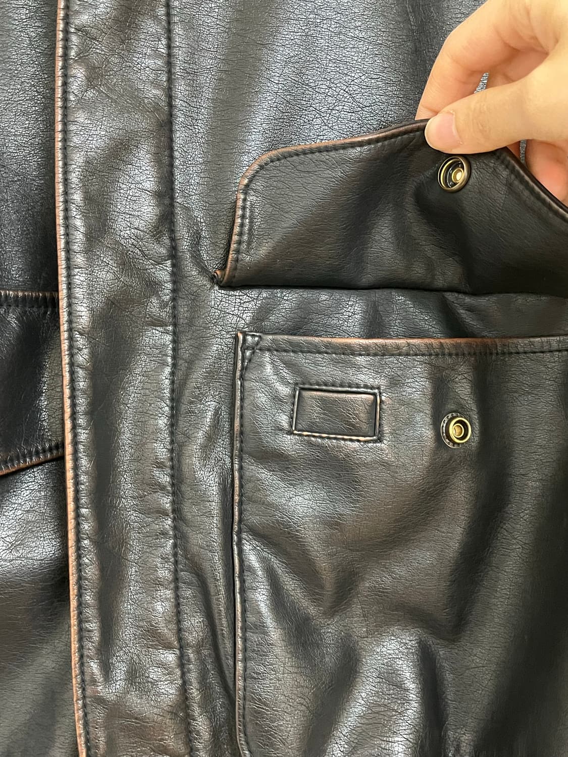 바질인보틀 레더 블루종 자켓(카라 탈부착) 상품이미지5