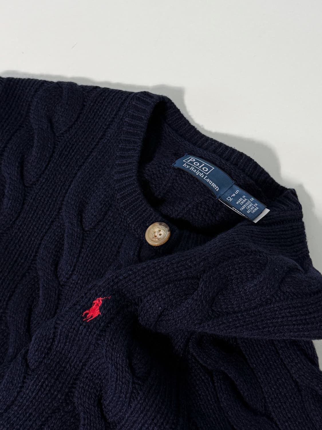 폴로 랄프로렌 최신형 QR라벨 캐시미어 울 케이블 니트 가디건  상품이미지5