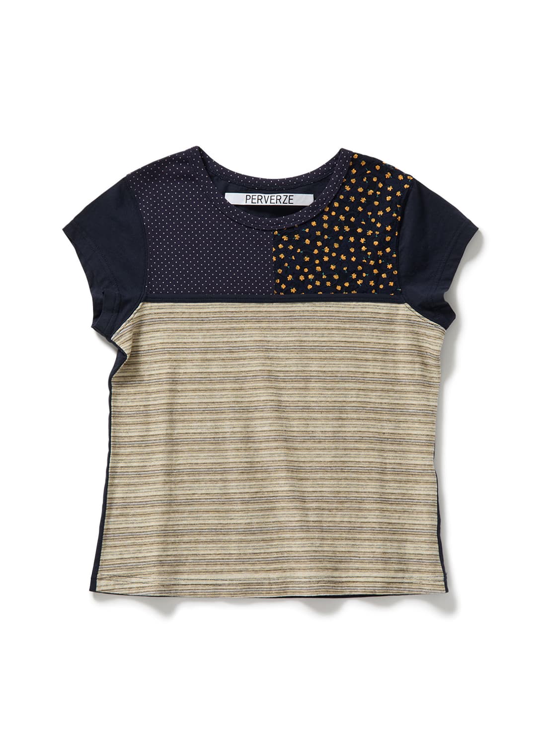 [F]퍼버즈 26ss Mixed 미니 티셔츠/네이비 상품이미지2