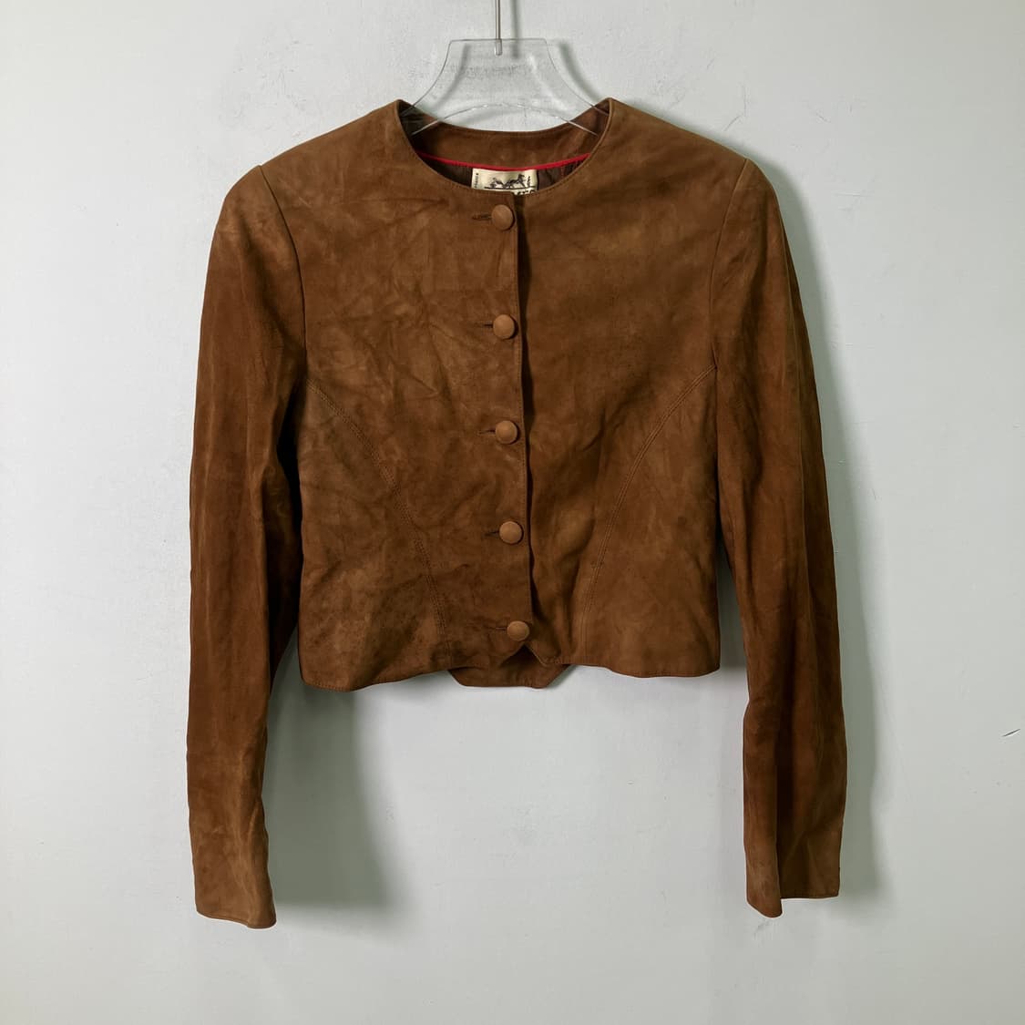 Hermes 에르메스 브라운 스웨이드 크롭 자켓 38 상품이미지1
