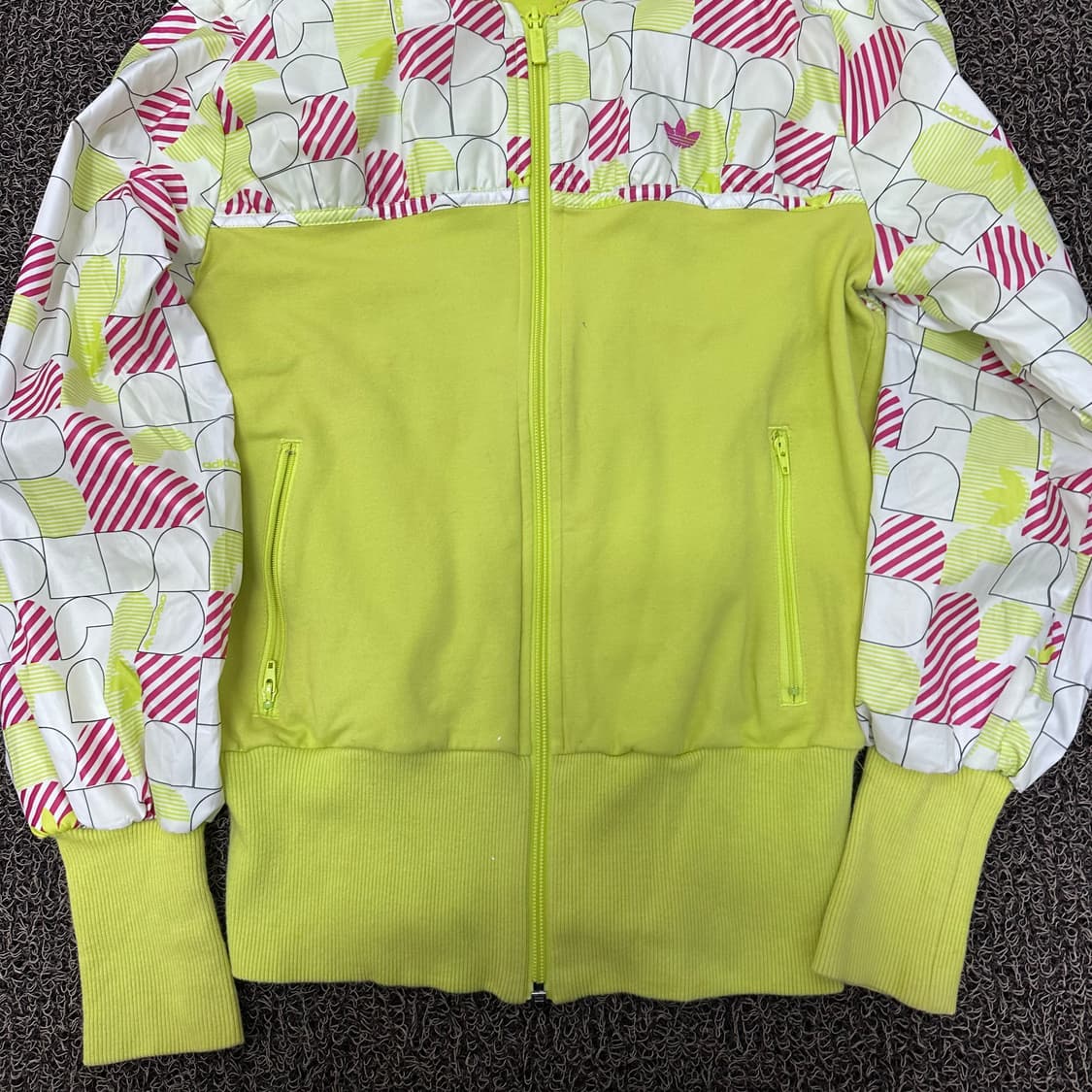 아디다스 형광 여성 트랙탑 집업 자켓 패턴 90(S) 상품이미지4