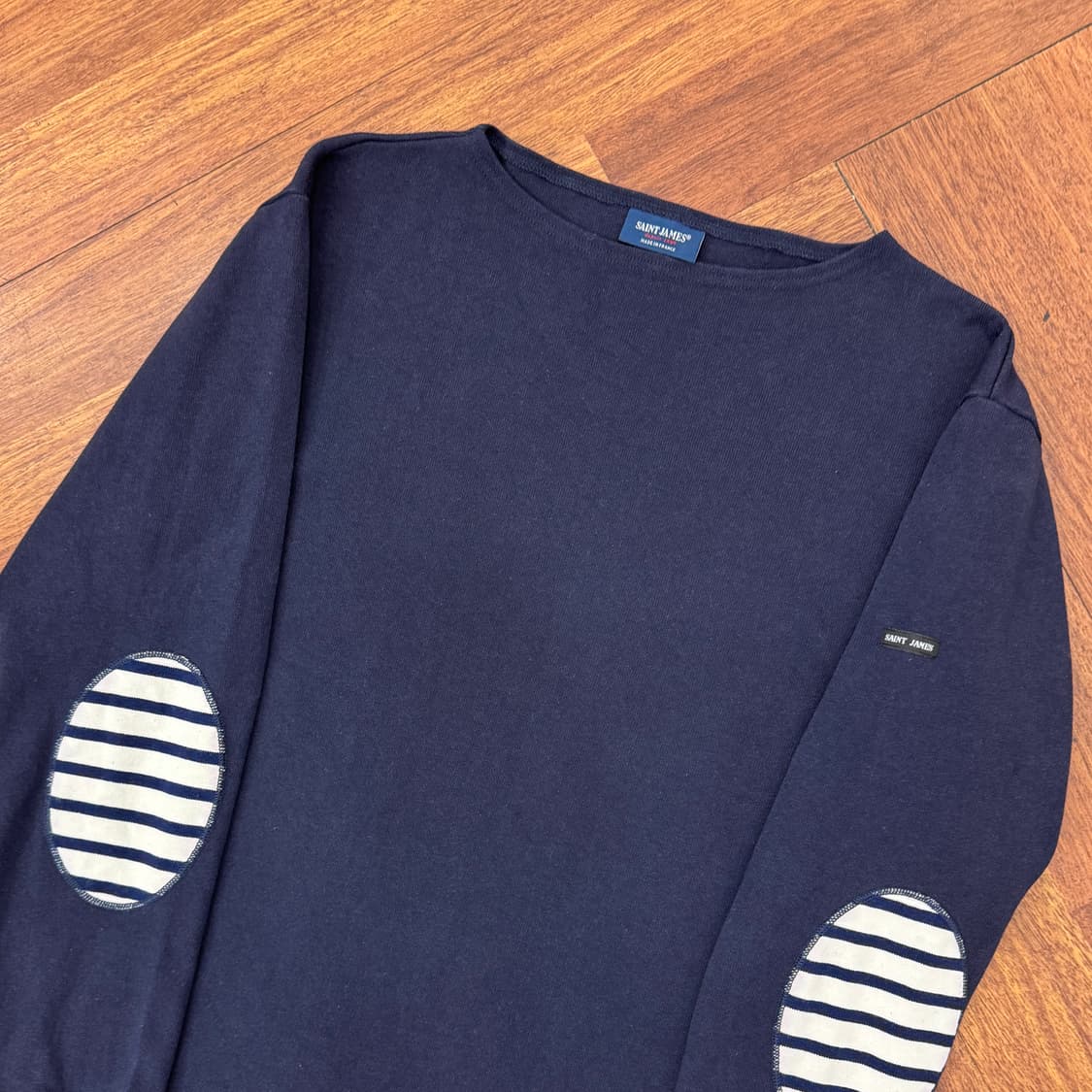 L 세인트제임스 네이비 엘보 패치 티셔츠  상품이미지2