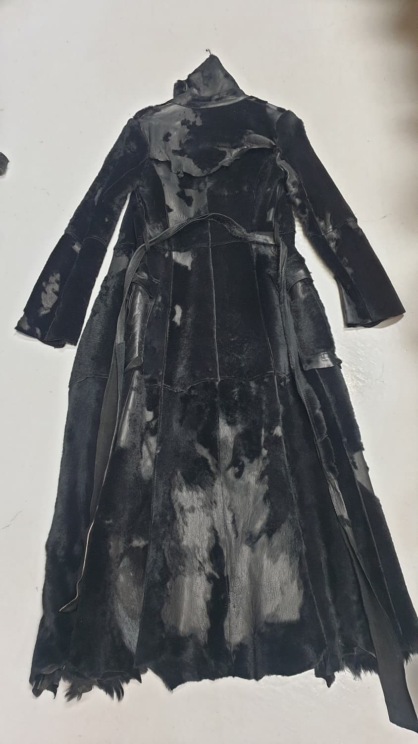 오브제 블랙 양모피 롱 코트 44사이즈 상품이미지2