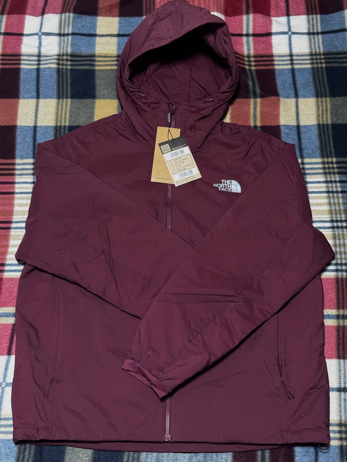 새상품) 노스페이스 펠릭스 후드 윈드브레이커 (버건디,와인, XL) 상품이미지1