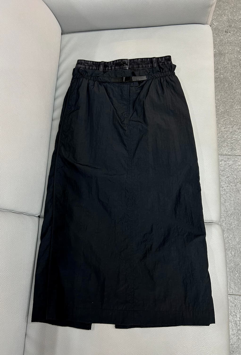 준지 나일론 레이어드 스트레이트 블랙 스커트(34사이즈/64cm) 상품이미지2