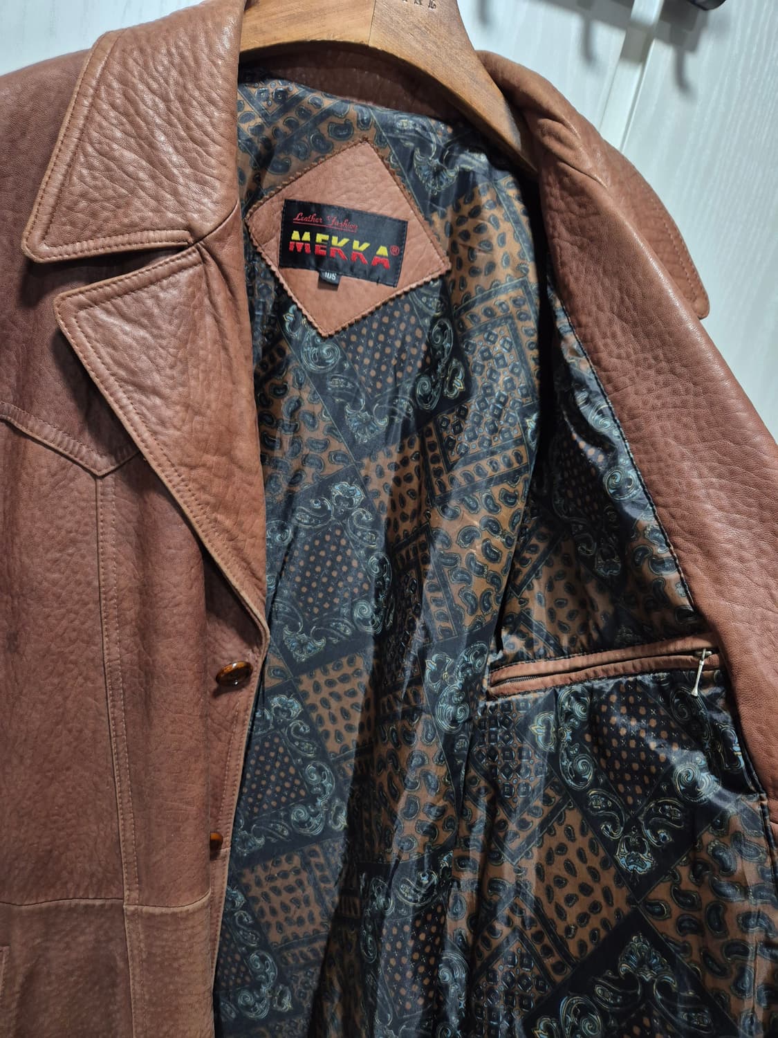 MEKKA 빈티지 브라운 가죽 코트 상품이미지7