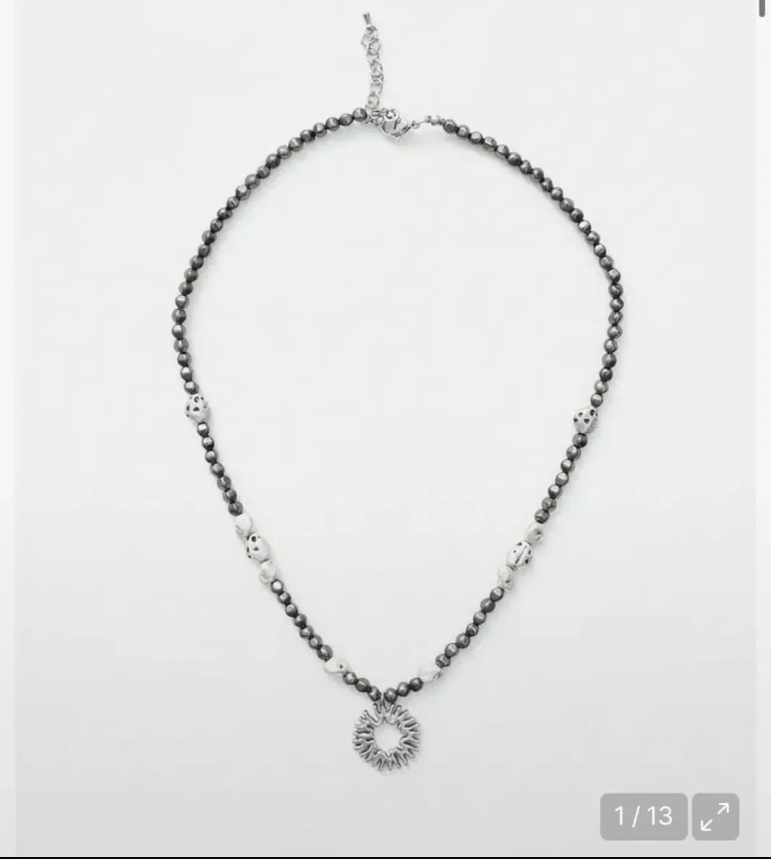 999휴머니티 페블 심볼 네크리스 (블랙 실버) 목걸이 상품이미지1