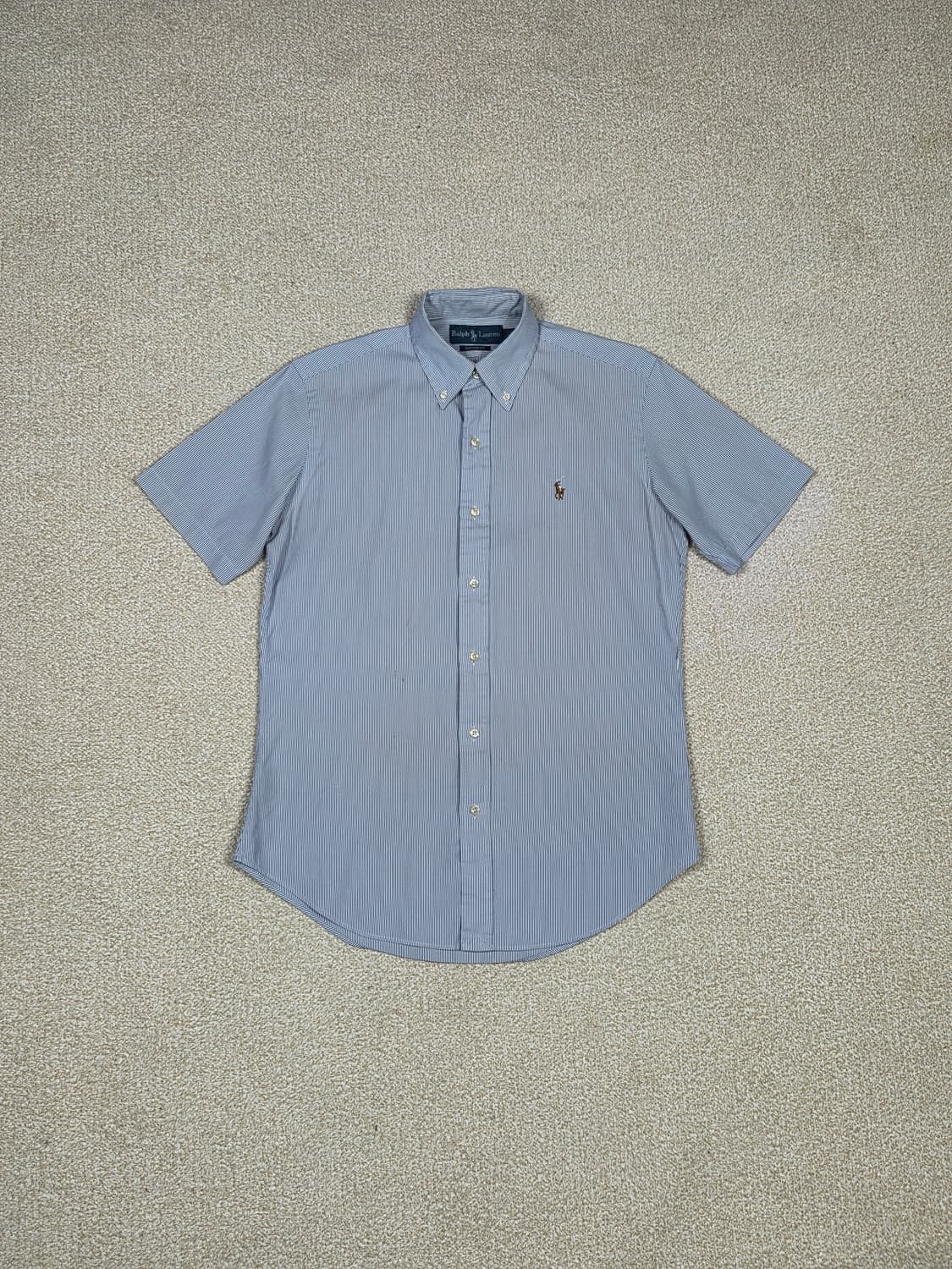 [폴로 랄프로렌] 커스텀 핏 스트라이프 코튼 반팔 셔츠 | S00071 상품이미지1
