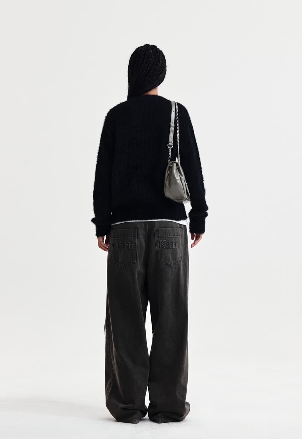 마뗑킴 케이블 헤어리 니트 풀오버 블랙 상품이미지4