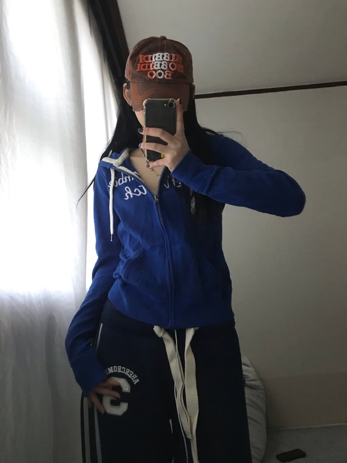 아베크롬비 블루 딱붙핏 후드집업 상품이미지1