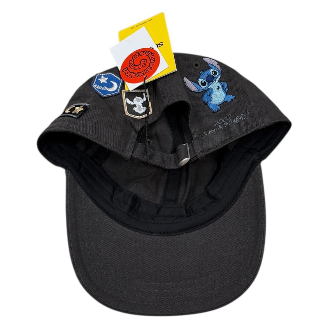 썬러브 X 스티치 와펜 캡 모자 차콜 그레이 상품이미지3