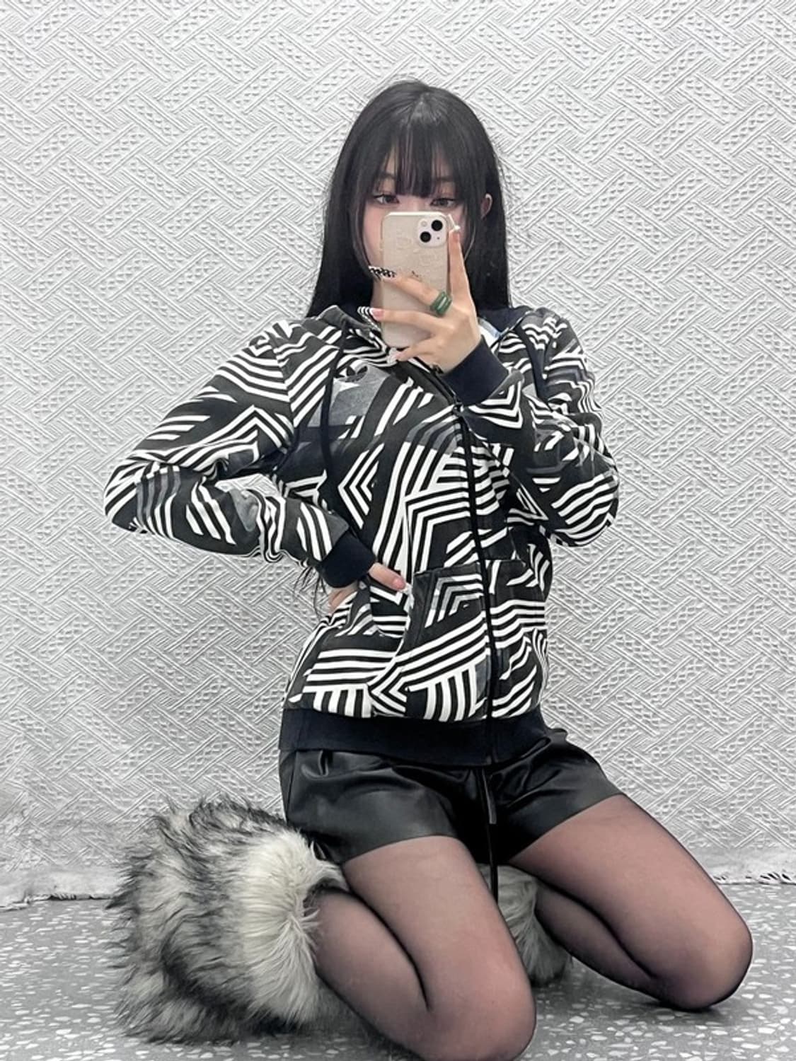 아디다스 스트릿 펑크 키치 기하학 패턴 져지 후드집업 90 C10215 상품이미지1