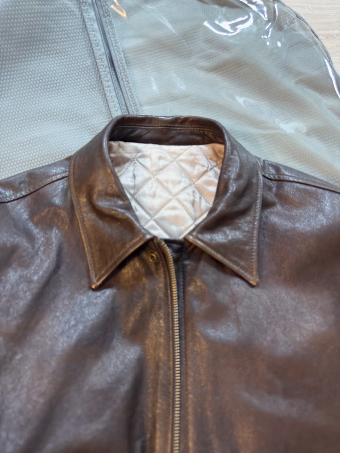 쿠어 우먼 베지터블 레더 A-2 자켓 브라운 상품이미지4