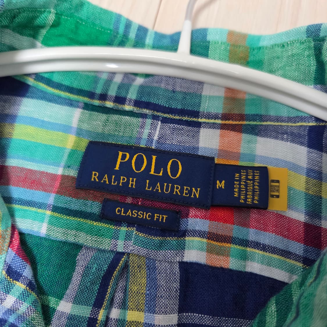 폴로 랄프로렌 체크 린넨 셔츠 M 상품이미지4