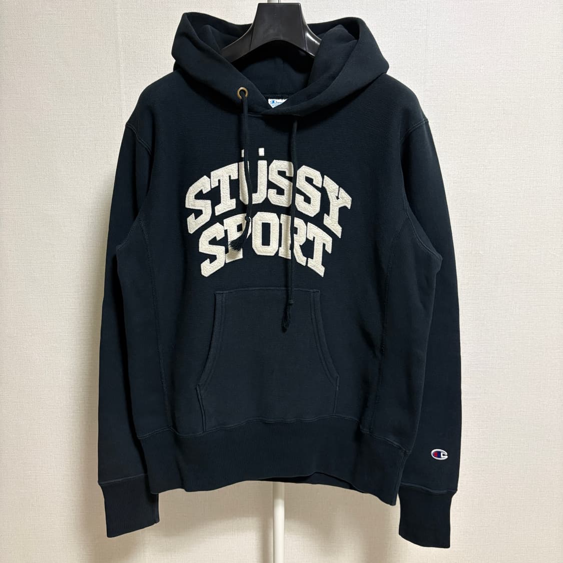 챔피온 X 스투시 리버스위브 후드티 / 블랙, S 상품이미지1