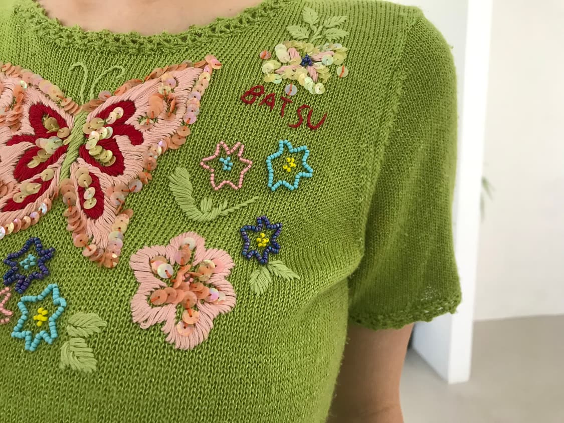 vintage butterfly pattern knit 상품이미지2