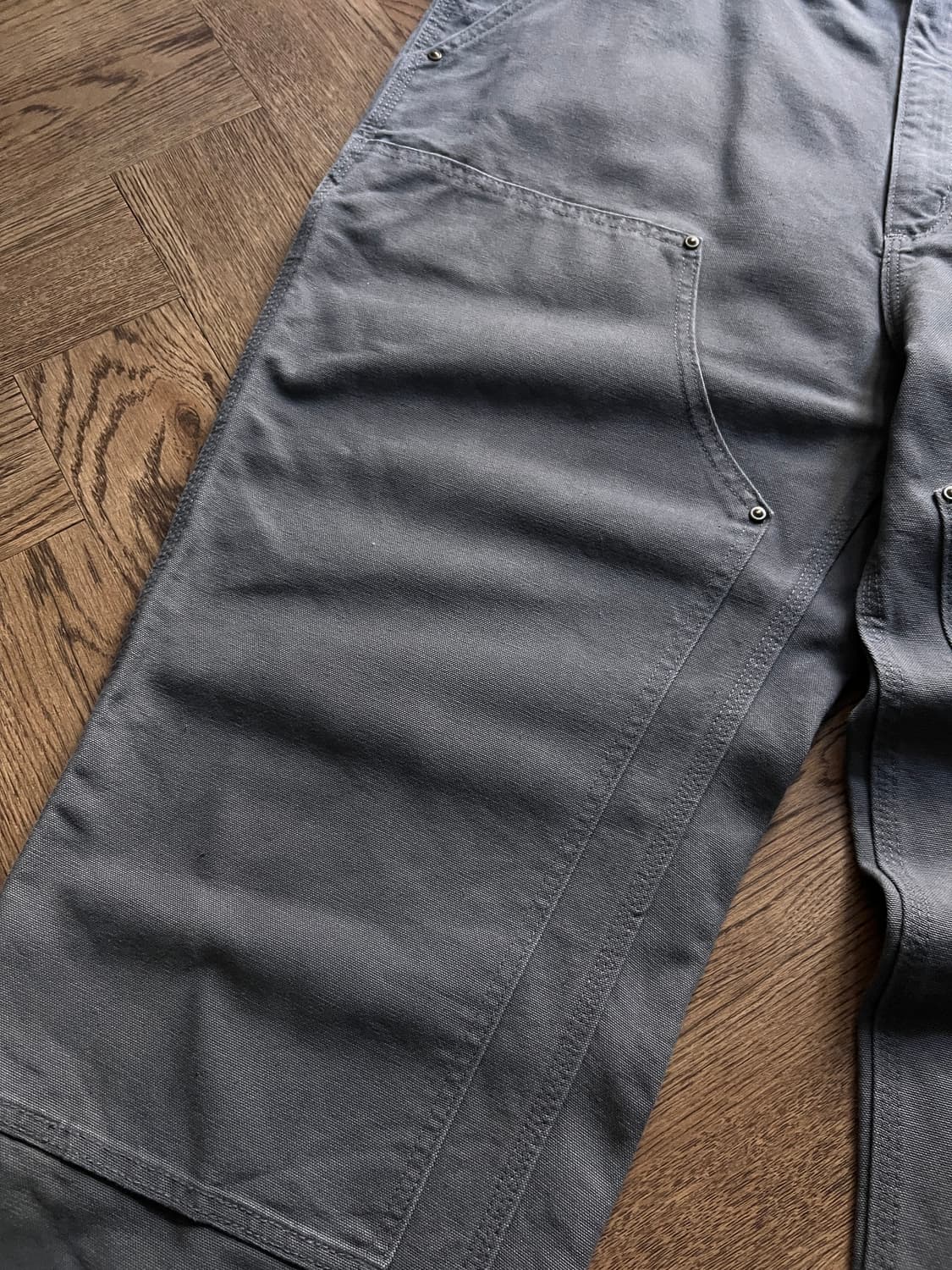 [40]칼하트 USA 그레이 더블니 캔버스 워크팬츠 상품이미지3