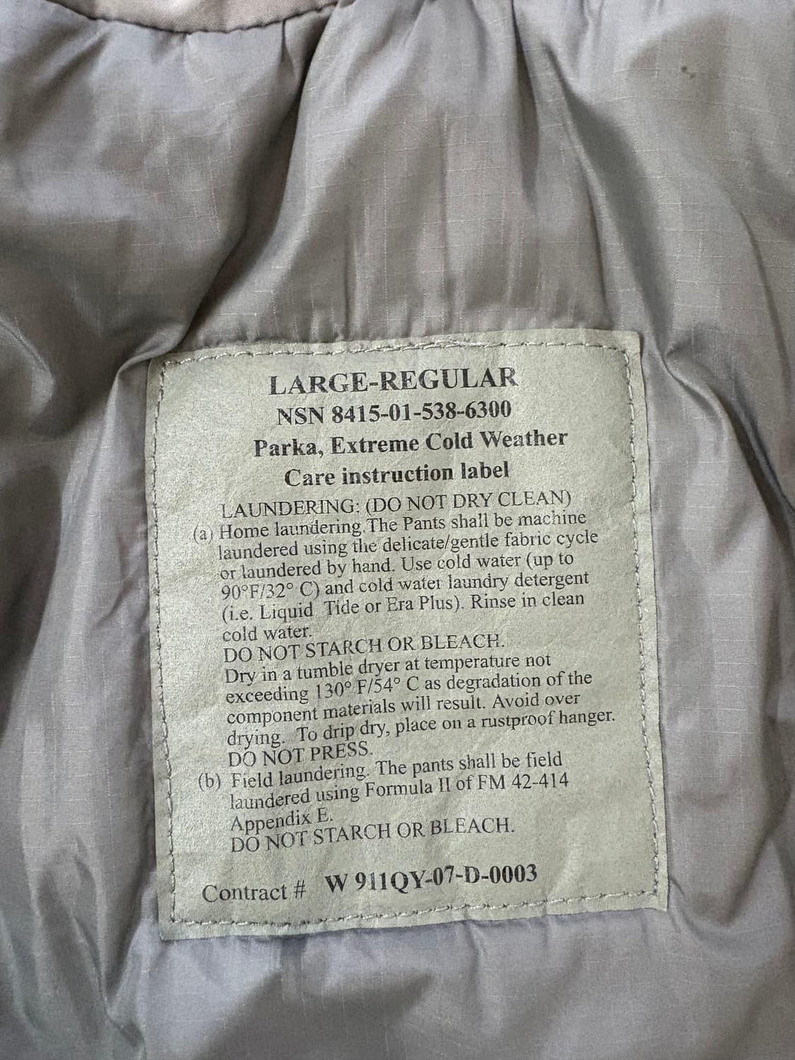 U.S Army Ecwcs Level 7 Prima-loft Parka. 상품이미지5