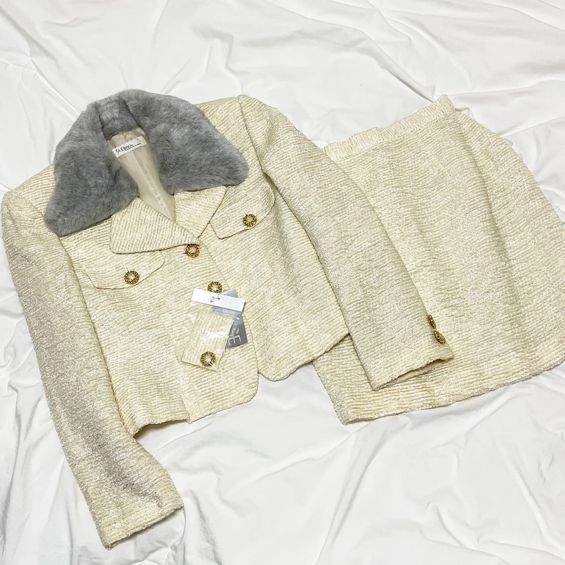 빈티지 ) 아이보리 그레이퍼 셋업 상품이미지1