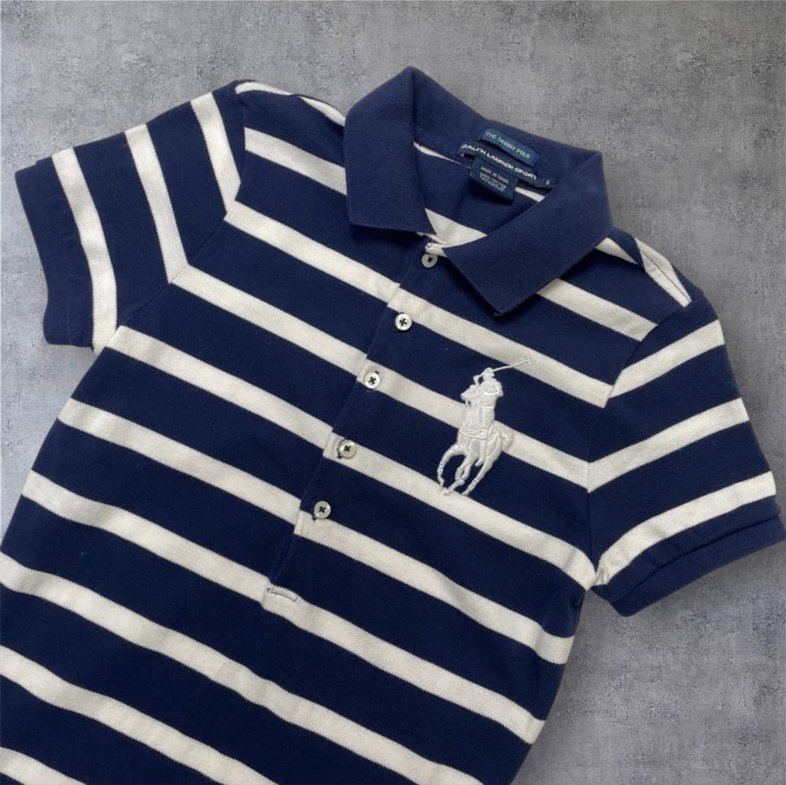 랄프로렌 스포츠 네이비 스트라이프 빅포니 슬림핏 카라 원피스 S 상품이미지2