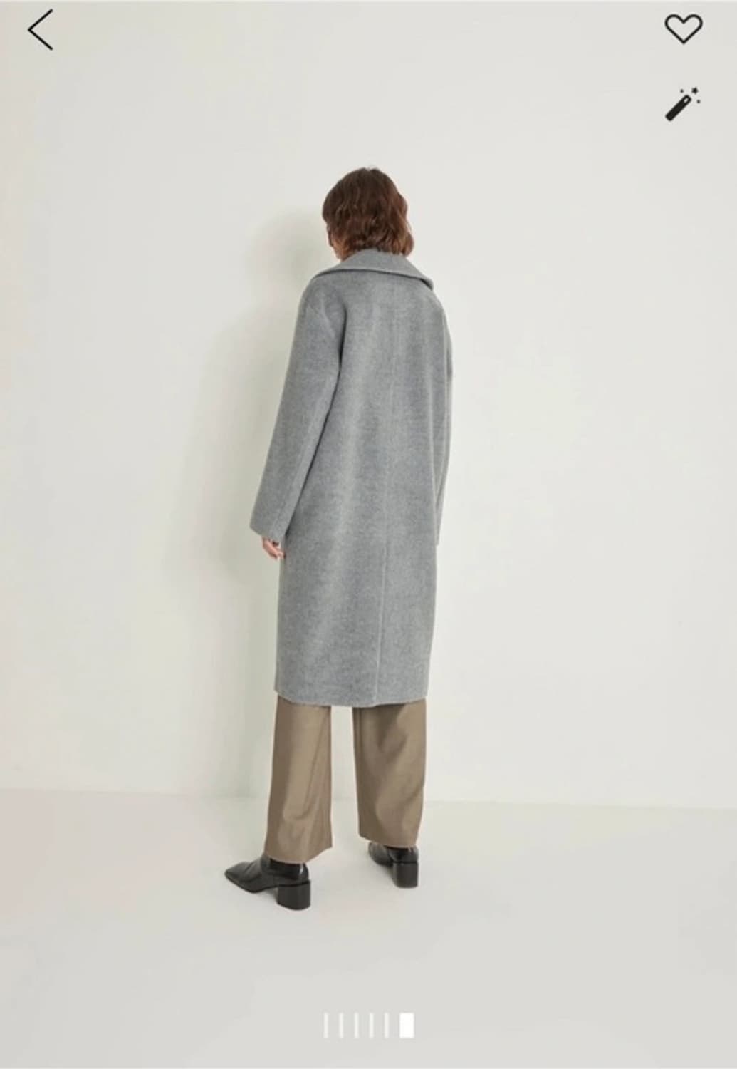 한섬 시스템 낙타 울 그레이 오버핏 롱 코트 M 상품이미지2