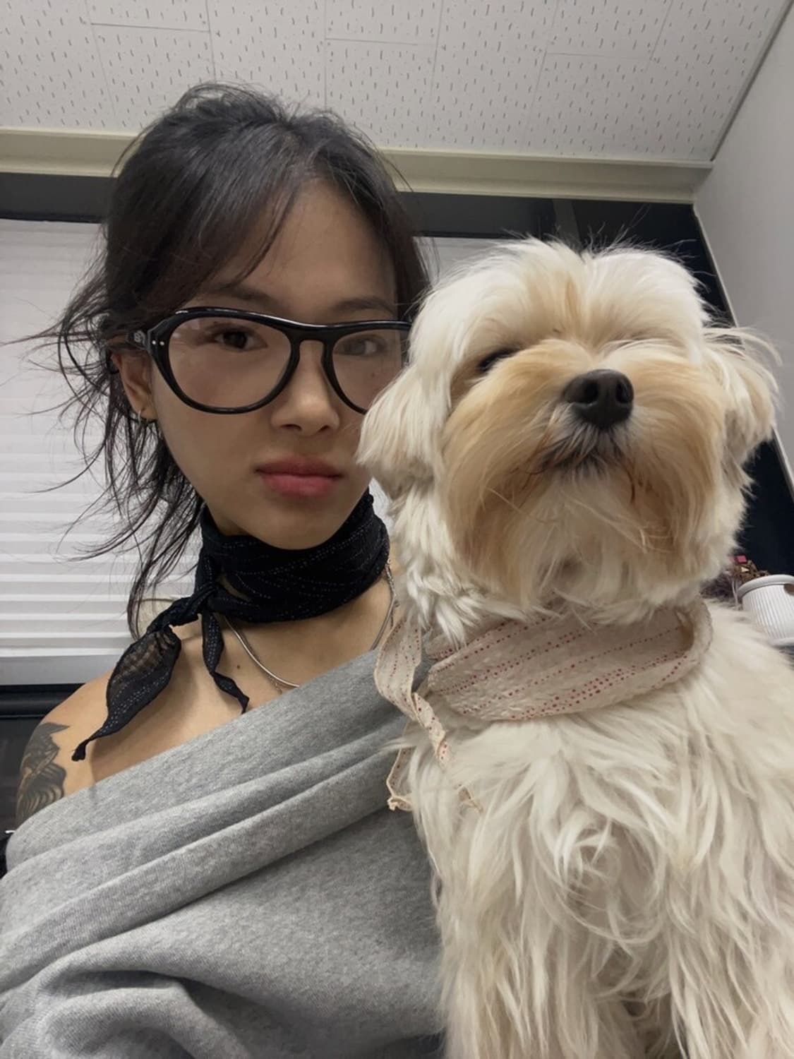 후추카루 빈티지 미니 도트 스카프 머플러  상품이미지3