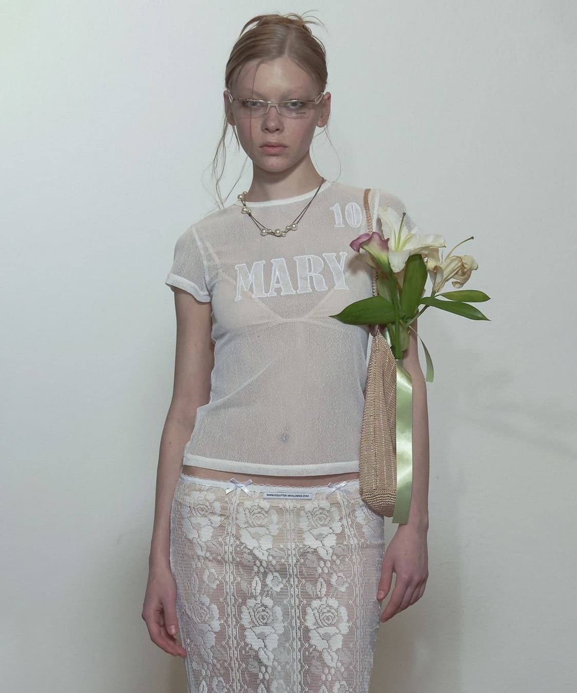 스컬프터 Team Mary Mesh Tee White 메쉬 반팔 상품이미지1