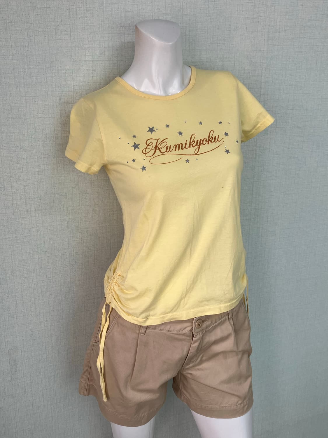 star printing shirring half t-shirt 상품이미지8