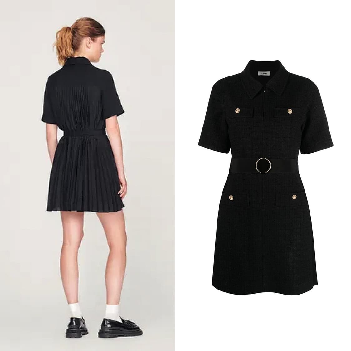 산드로 22 트위드 플리츠원피스 상품이미지2