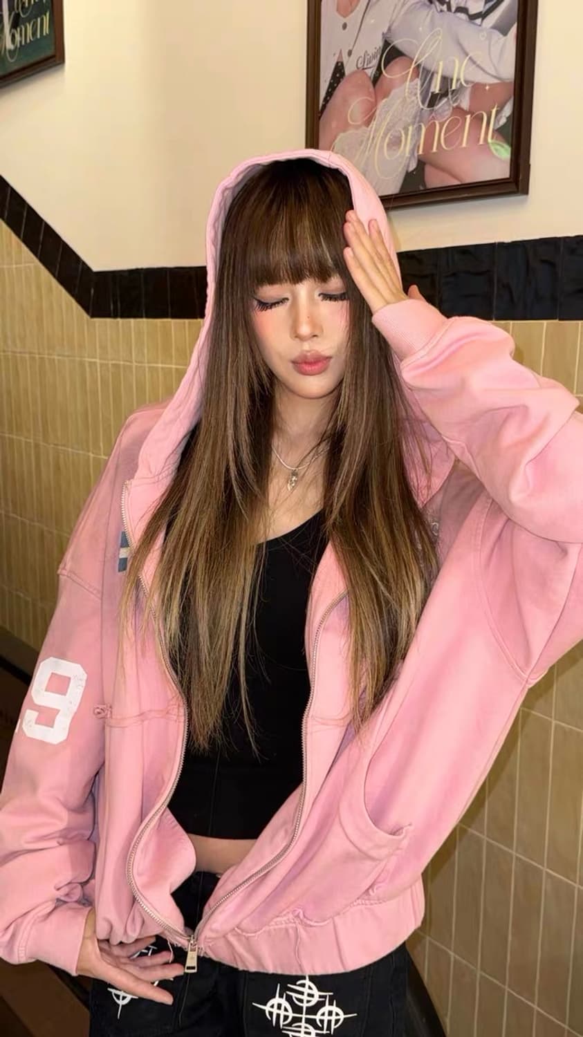 🔥Dust Wash Pink Rider Zip Hoddie 상품이미지5