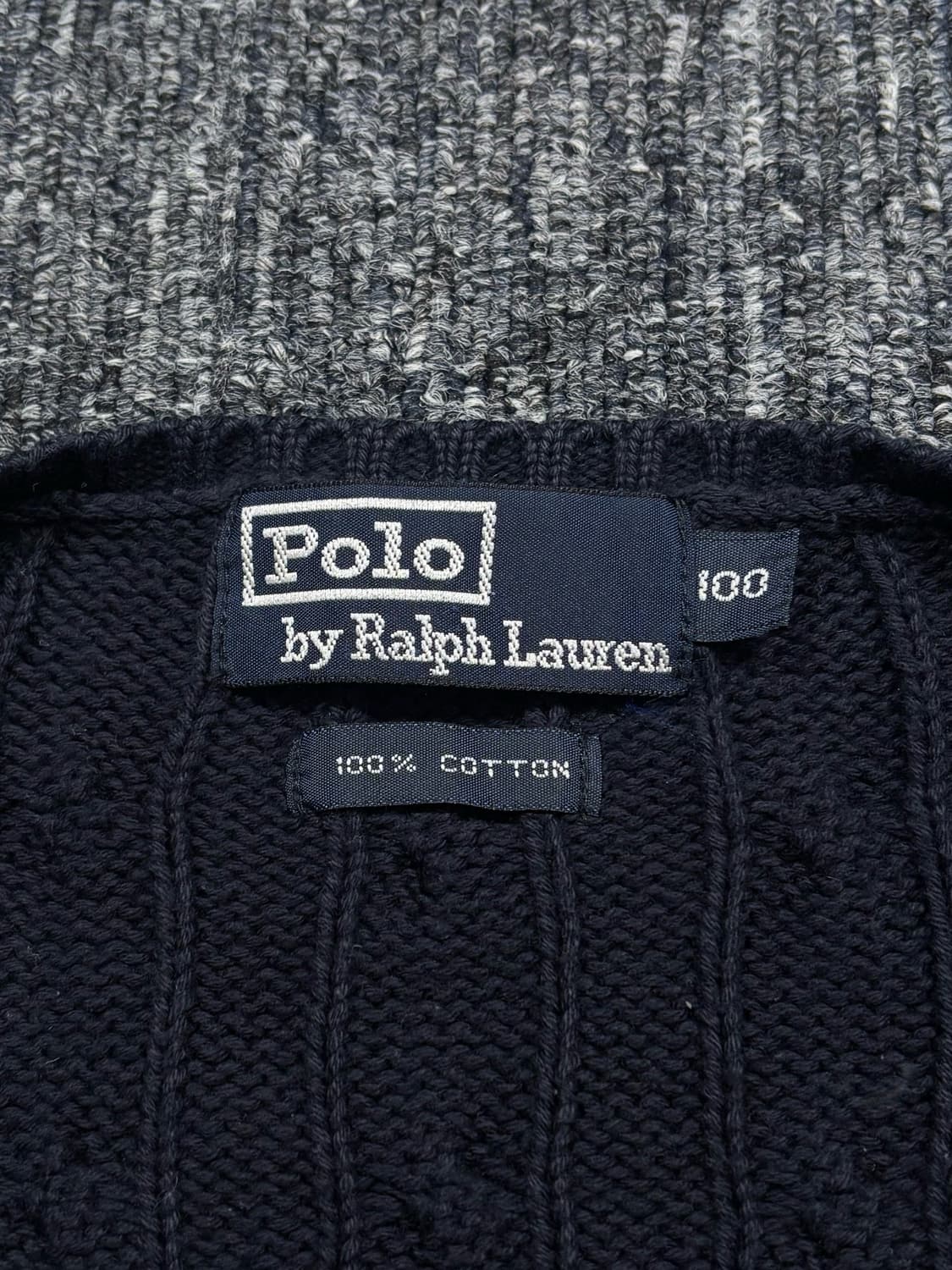 폴로 네이비 꽈배기 니트 베스트 상품이미지6