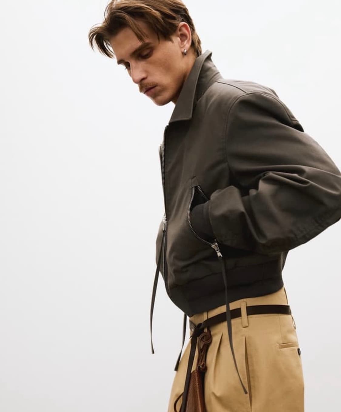 [L] 렉토(RECTO) 25SS 커브드 지퍼 블루종 점퍼 (그레이)  상품이미지2