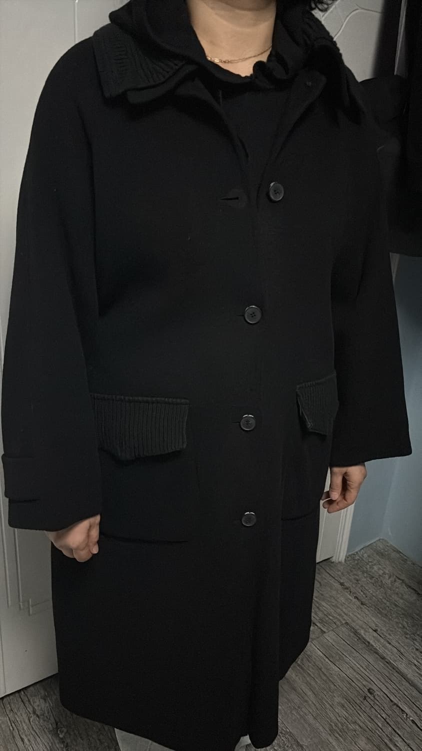 쥬시쥬디 J니트카라 롱코트 상품이미지2