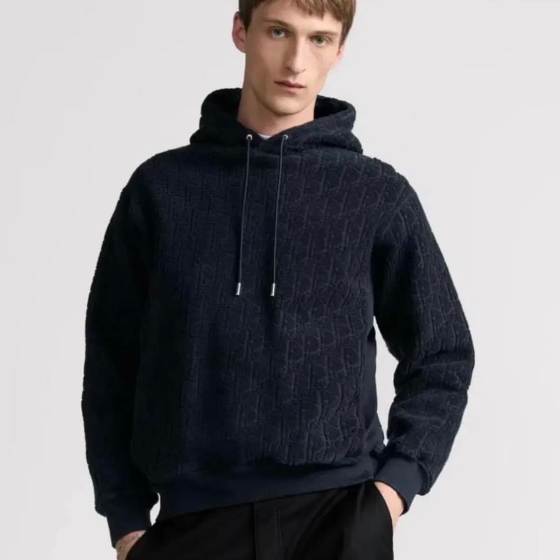 [S+급/3XL] 25SS 디올 오블리크 코튼 테리 후드티 블랙 상품이미지7