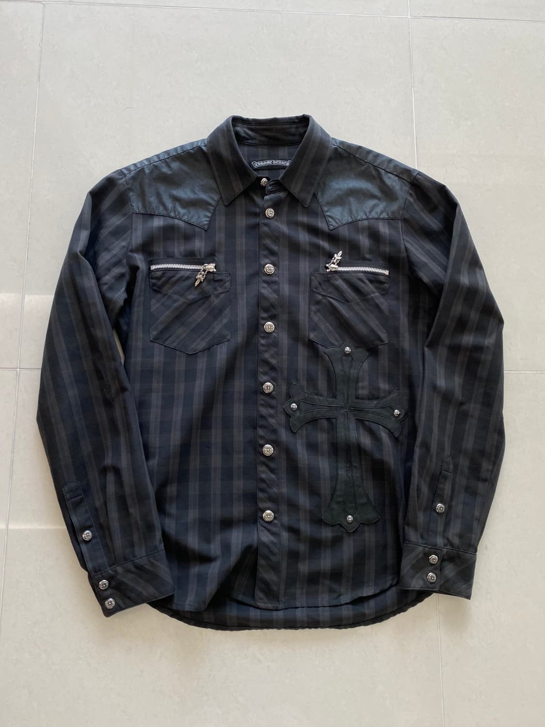 크롬하츠 빅 크로스 패치 플레어 웨스턴 셔츠  상품이미지1